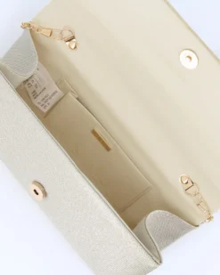 DIVAS -  Pochette oro tutta strass con patta
