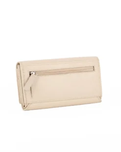 DIVAS - Portafoglio latte da donna con patta in VERA PELLE