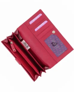 DIVAS- Portafoglio rosso da donna con patta in VERA PELLE