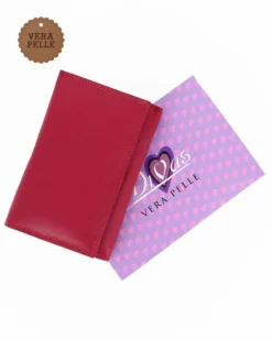 DIVAS- Portafoglio rosso da donna con patta in VERA PELLE