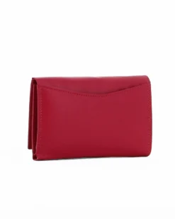 DIVAS- Portafoglio rosso da donna con patta in VERA PELLE