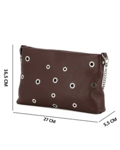 DIVAS - Tracolla testa moro in VERA PELLE con occhielli