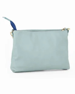 DIVAS - Tracolla VERA PELLE celeste jeans - MADE IN ITALY
