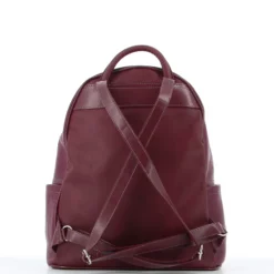 DIVAS - ZAINO BORDEAUX IN VERA PELLE CON TASCA FRONTALE E CERNIERA