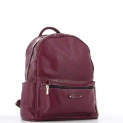 DIVAS - ZAINO BORDEAUX IN VERA PELLE CON TASCA FRONTALE E CERNIERA