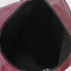 DIVAS - ZAINO BORDEAUX IN VERA PELLE CON TASCA FRONTALE E CERNIERA