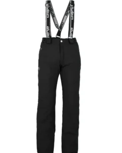 DUBIN - Pantalone da sci nero da uomo impermeabile traspirante antivento con bretelle regolabili