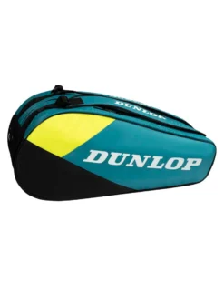 DUNLOP - BORSONE PORTA RACCHETTE CX CLUB X 6 TEAL VERDE PETROLIO, NERO E GIALLO, 10364027