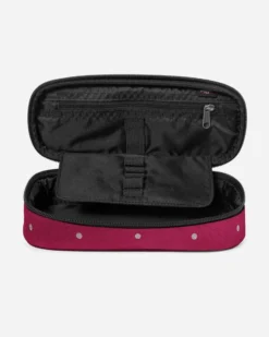 EASTPACK - ASTUCCIO OVAL SINGLEB BORDEAUX A POIS SILVER, EK000717_6W51