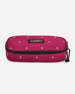 EASTPACK - ASTUCCIO OVAL SINGLEB BORDEAUX A POIS SILVER, EK000717_6W51