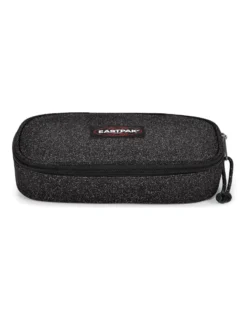 EASTPAK - Borsellino OVAL SINGLE nero glitterato con scomparto interno con passanti portapenne