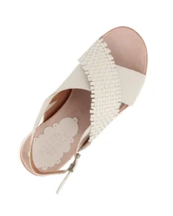 ELLEN BLAKE - Sandalo burro in VERA PELLE con fasce incrociate, tacco 3,5CM