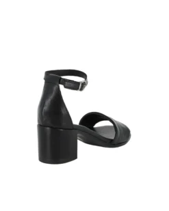 ELLEN BLAKE - Sandalo nero in VERA PELLE con cinturino alla caviglia, tacco 5,5CM