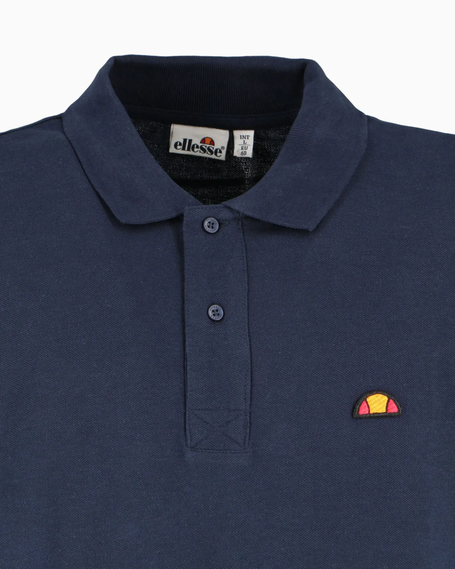 ELLESSE - POLO UOMO MANUCA LUNGA IN PIQUET BLU PATCH LOGO - EHM211W25-858