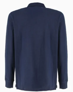ELLESSE - POLO UOMO MANUCA LUNGA IN PIQUET BLU PATCH LOGO - EHM211W25-858