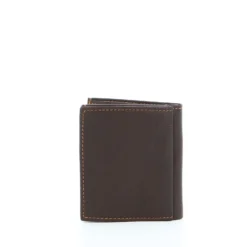 EMPORIO - Portafoglio marrone in VERA PELLE con scomparto banconote e tasca posteriore portaspicci