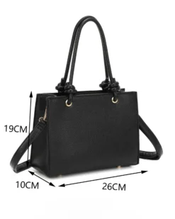 ENRICO COVERI - Borsa a mano nera con nodi sui manici e tracolla removibile