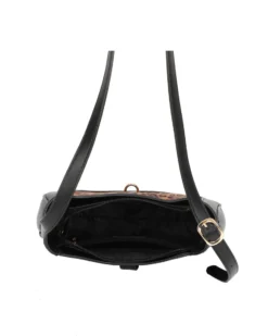 ENRICO COVERI - Borsa a spalla leopardata con pattina con moschettone, prolunga manico removibile