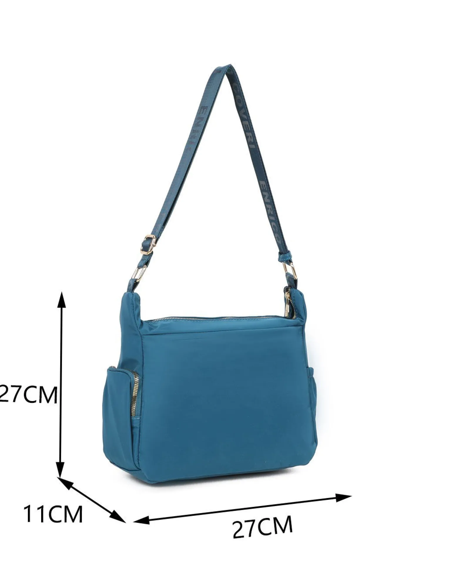 ENRICO COVERI - Borsa blu con tasche frontali e laterali
