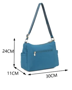 ENRICO COVERI - Borsa blu multitasche con manico regolabile