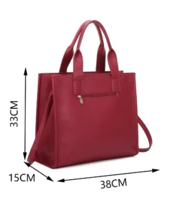 ENRICO COVERI - Borsa due manici rossa con tasca posteriore, tracolla removibile
