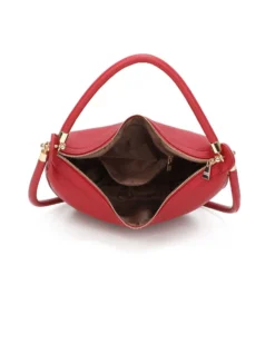 ENRICO COVERI - Borsa mezzaluna rossa con doppio manico