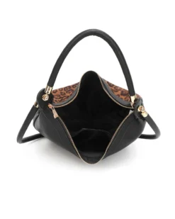ENRICO COVERI - Borsa mezzaluna maculata con doppio manico