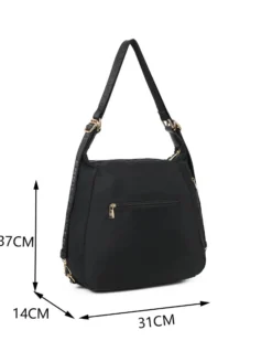 ENRICO COVERI - Borsa/zaino nera con due zip frontali orizzontali