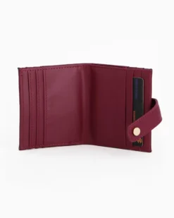ENRICO COVERI - Portacarte bordeaux da donna con pattina e logo