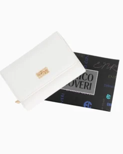 ENRICO COVERI - Portafoglio bianco da donna con patta