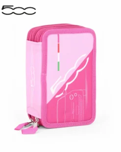 FIAT 500 - ASTUCCIO ROSA 3 ZIP CON PENNARELLI GIOTTO TURBOCOLOR