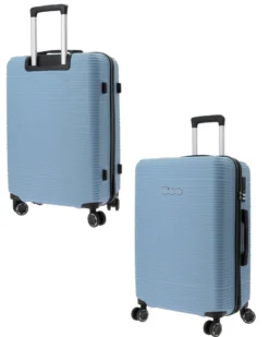 FIAT 500 - TROLLEY CELESTE IN ABS 4 RUOTE CON COMBINAZIONE TSA