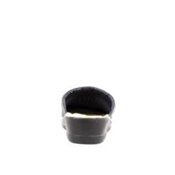 FLY FLOT - Ciabatta sanitaria da donna blu in VERA PELLE, MADE IN ITALY