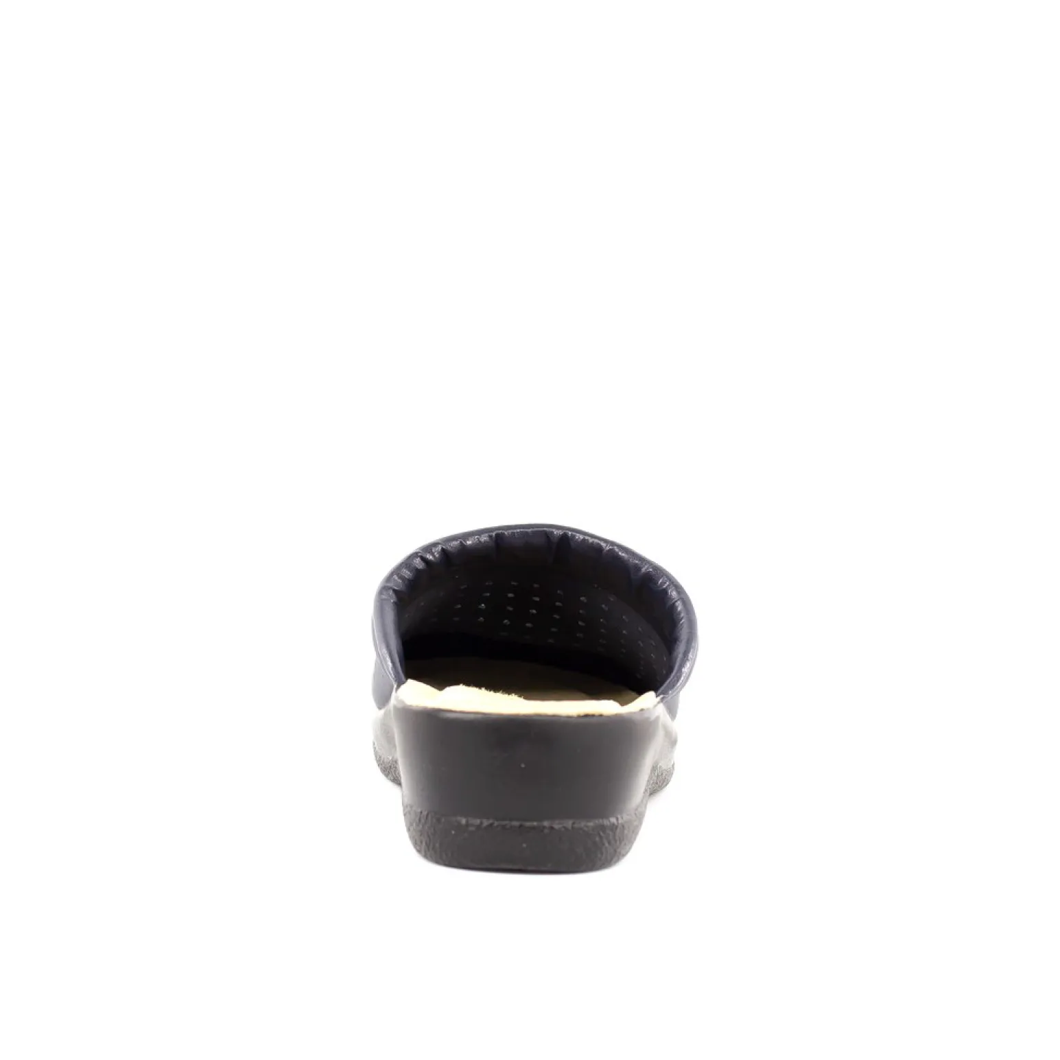 FLY FLOT - Ciabatta sanitaria da donna blu in VERA PELLE, MADE IN ITALY