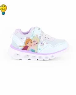 FROZEN - Sneakers celeste da bimba con luci e strappo, numerata 20/25