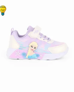 FROZEN - Sneakers lilla da bambina con luci e strappo, numerata 24/30