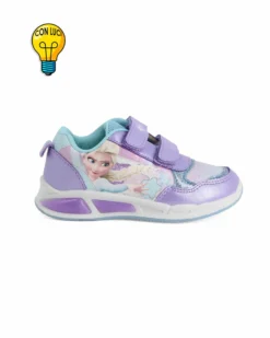 FROZEN  - Sneakers lilla da bambina con luci e strappi