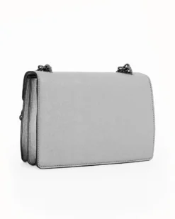 GIANMARCI VENTURI - Borsa tracolla argento con fibbia sulla patta