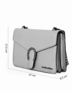 GIANMARCI VENTURI - Borsa tracolla argento con fibbia sulla patta
