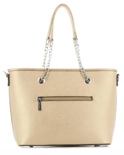 GIANMARCO VENTURI - Borsa shopping oro con tasca posteriore e tracolla removibile