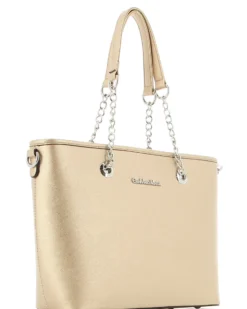 GIANMARCO VENTURI - Borsa shopping oro con tasca posteriore e tracolla removibile