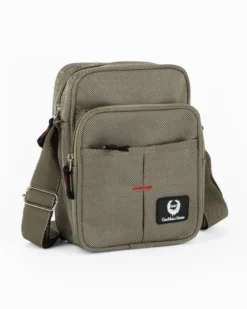 GIANMARCO VENTURI - Borsello beige con due tasche frontali e una tasca posteriore