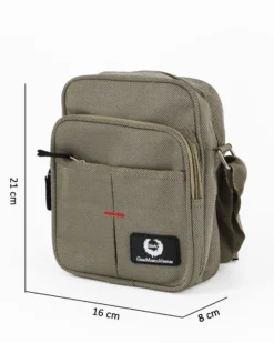GIANMARCO VENTURI - Borsello beige con due tasche frontali e una tasca posteriore