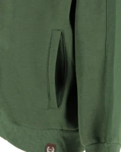 GIANMARCO VENTURI - Felpa con cappuccio verde militare da uomo full zip