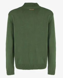 GIANMARCO VENTURI - Maglione mezza zip verde militare da uomo