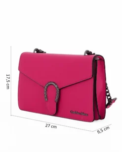 GIANMARCO VENTURI - TRACOLLA FUXIA DOPPIO SCOMPARTO CON ACCESSORIO SULLA PATTA