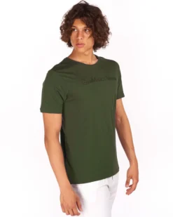 GIANMARCO VENTURI - Tshirt manica corta verde militare da uomo