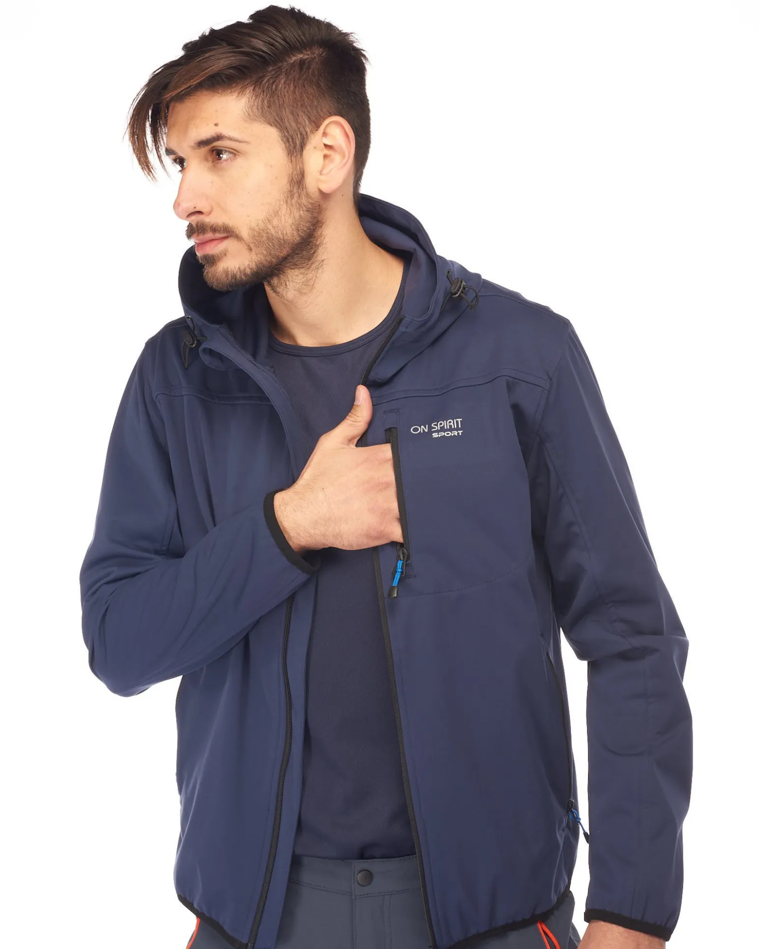 GIUBBINO C/CAPP.SOFTSHELL NAVY BLUE