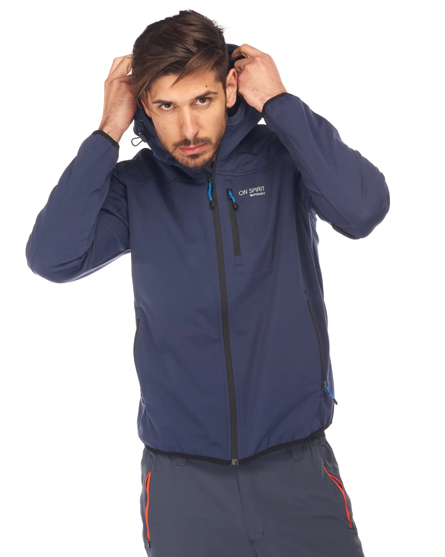 GIUBBINO C/CAPP.SOFTSHELL NAVY BLUE