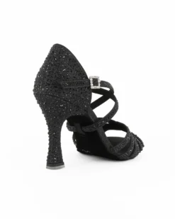 GLOBODANCE - Scarpa da ballo nera glitterata con sottopiede in memory foam, tacco 8,5CM
